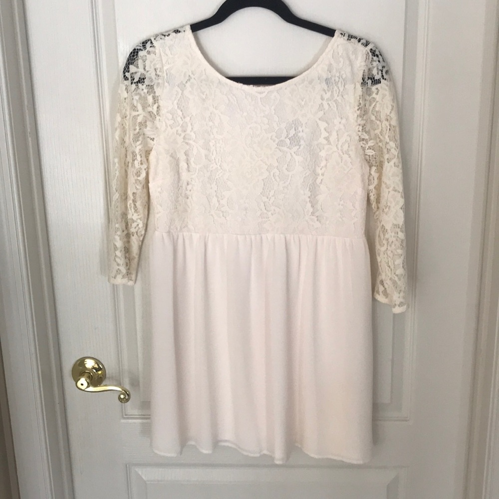 Forever 21 Cream Babydoll Dress